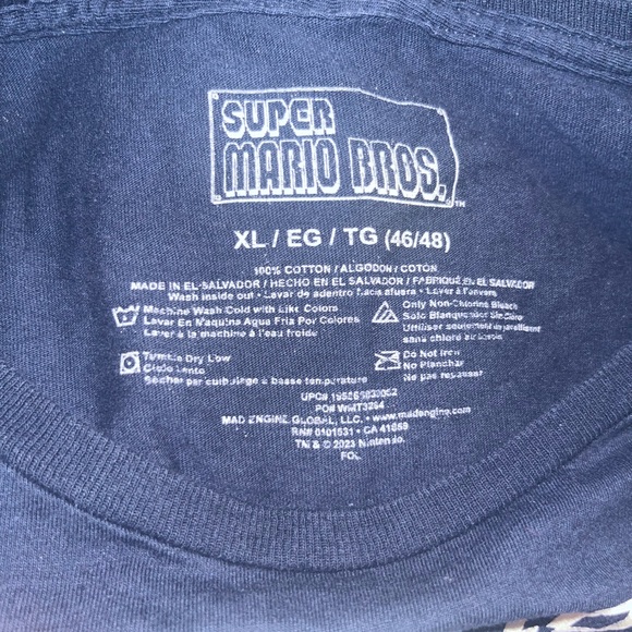 Mad Engine Men’s Super Mario Bros. Graphic Tee - Navy - XL - Picture 4 of 6